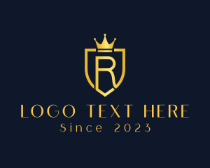 Letter R - Monarchy Crown Crest logo design