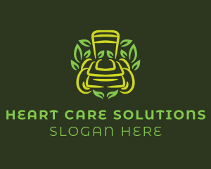 Green Lawn Mower Leaf logo design