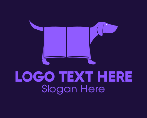 Pet - Violet Dog Book logo design