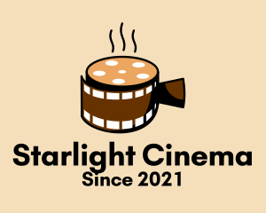 Hot Coffee Cinema  logo design