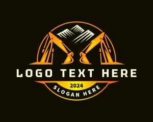 Digger - Mountain Mining Excavator logo design