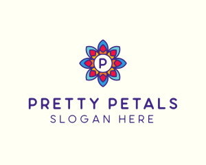 Colorful Flower Petals logo design