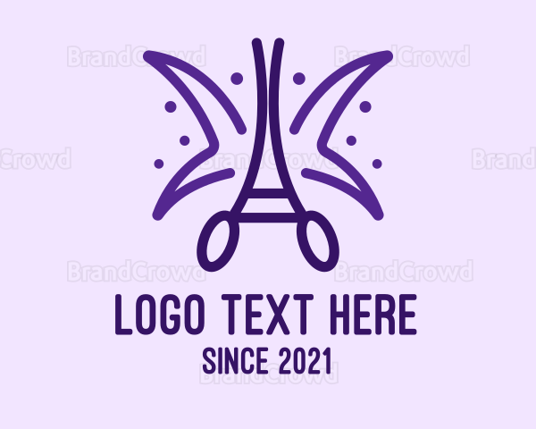 Purple Butterfly Scirssors Logo