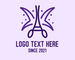 Moth - Purple Butterfly Scirssors logo design