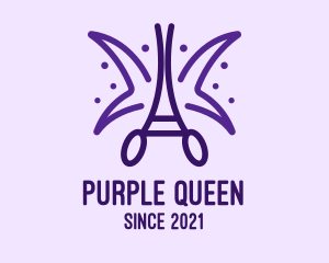 Purple Butterfly Scirssors logo design