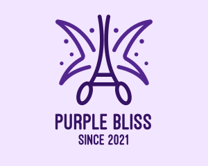 Purple Butterfly Scirssors logo design