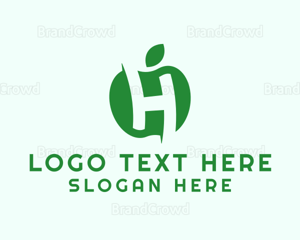 Green Apple Letter H Logo
