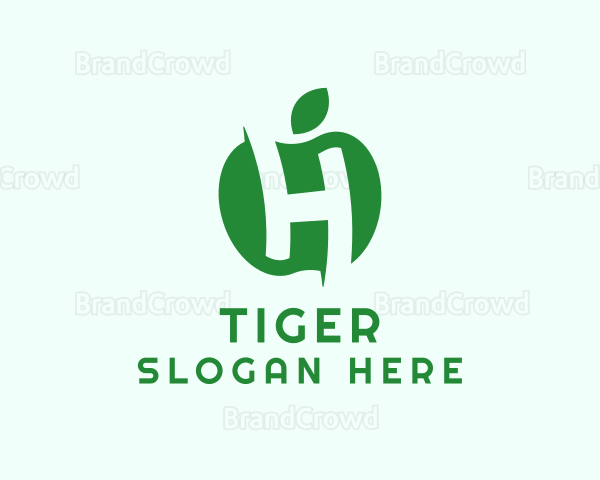 Green Apple Letter H Logo