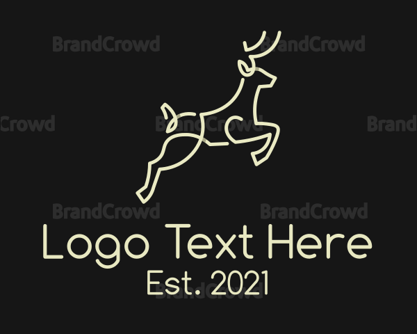 Elegant Jumping Deer Logo