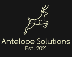 Elegant Jumping Deer logo design