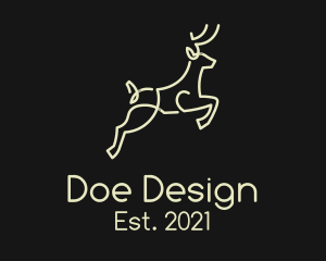 Elegant Jumping Deer logo design