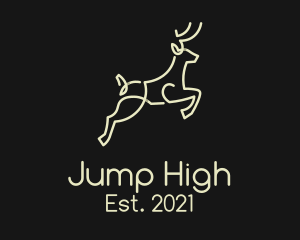 Elegant Jumping Deer logo design