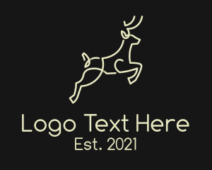 Stag - Elegant Jumping Deer logo design