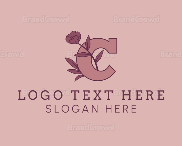 Pretty Flower Letter C Logo
