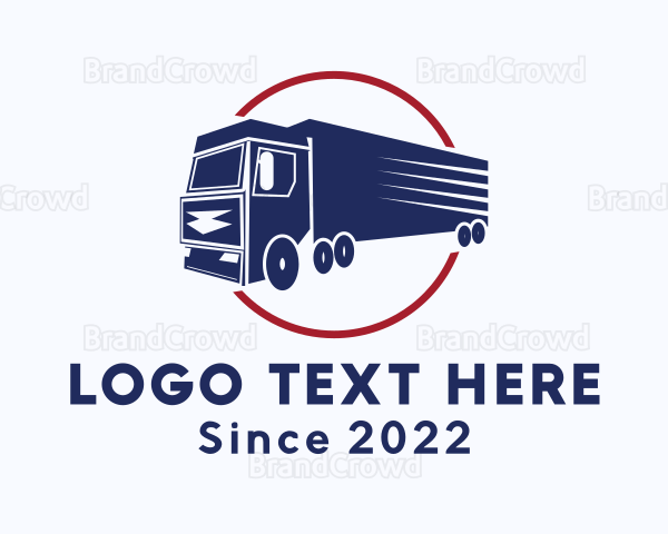 Trailer Truck Express Delivery Logo