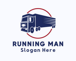 Trailer Truck Express Delivery Logo