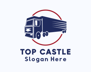 Trailer Truck Express Delivery Logo