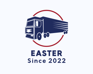 Distribution - Trailer Truck Express Delivery logo design
