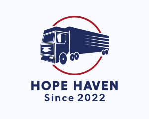 Trailer Truck Express Delivery logo design