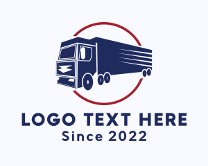 Courier - Trailer Truck Express Delivery logo design
