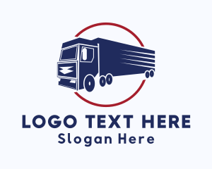 Trailer Truck Express Delivery Logo