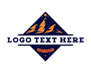 Outdoor - Mountain Hiking Adventure logo design