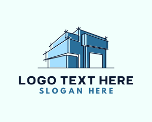 Engineer - Architect House Blueprint logo design