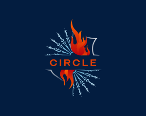 Cooling - Fire Snowflake Heating Cooling logo design
