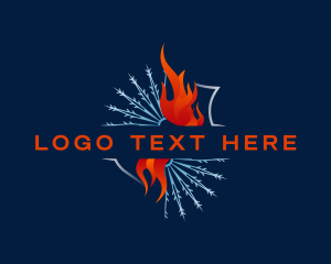 Fire - Fire Snowflake Heating Cooling logo design