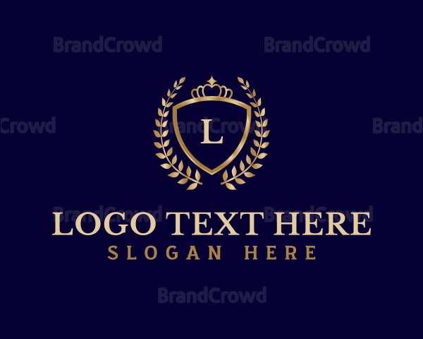 Shield Crown Laurel Logo