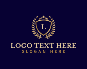 Lettermark - Shield Crown Laurel logo design