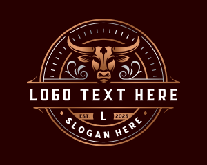 Ranch - Cattle Bull Horn logo design