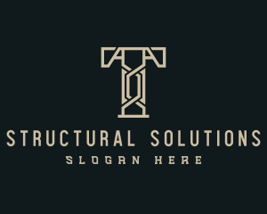 Structural - Engineering Letter T logo design