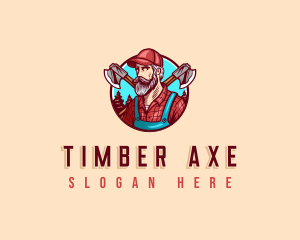 Lumberjack Axes Woodworking logo design