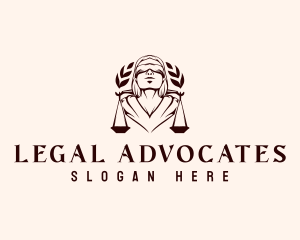 Woman Justice Scale logo design