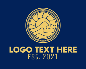 Surf - Surf Wave Badge logo design