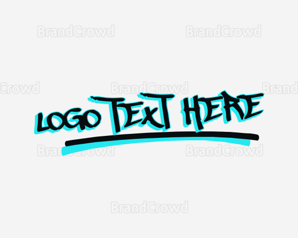 Underline Graffiti Wordmark Logo