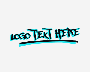 Hiphop - Underline Graffiti Wordmark logo design