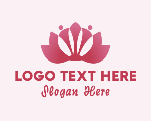 Stretching - Lotus Flower Wellness Yoga logo design