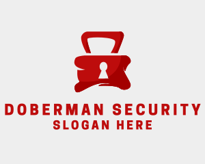 Red Security Lock  logo design