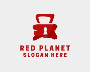 Red Security Lock  logo design