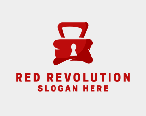 Red Security Lock  logo design