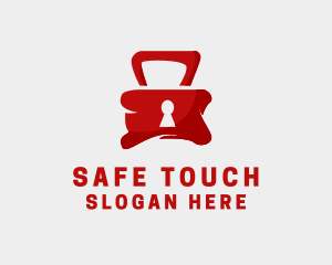 Red Security Lock  logo design