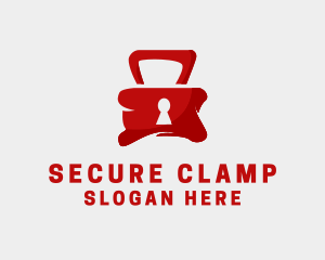 Red Security Lock  logo design