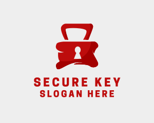 Password - Red Security Lock logo design