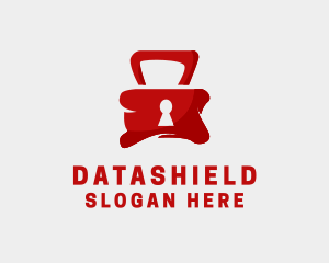 Red Security Lock  logo design