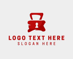 Password - Red Security Lock logo design