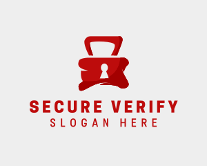 Red Security Lock  logo design