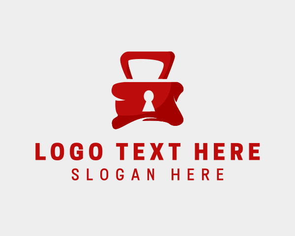 Vault - Red Security Lock logo design