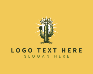 Flora - Saguaro Cactus Blossom logo design